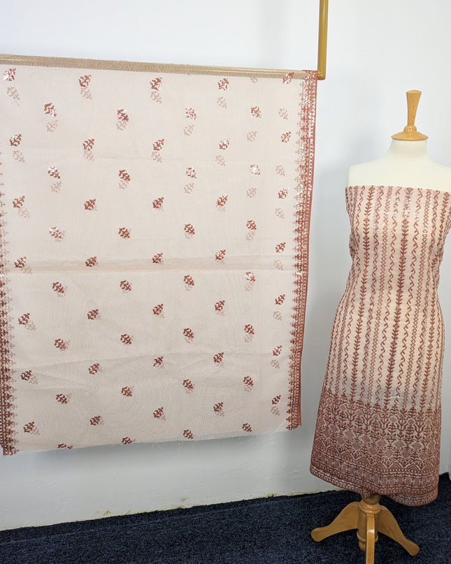 Fancy Embroidered Khaadi Net Full Jaal Unstitched