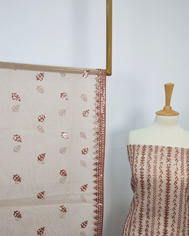 Fancy Embroidered Khaadi Net Full Jaal Unstitched