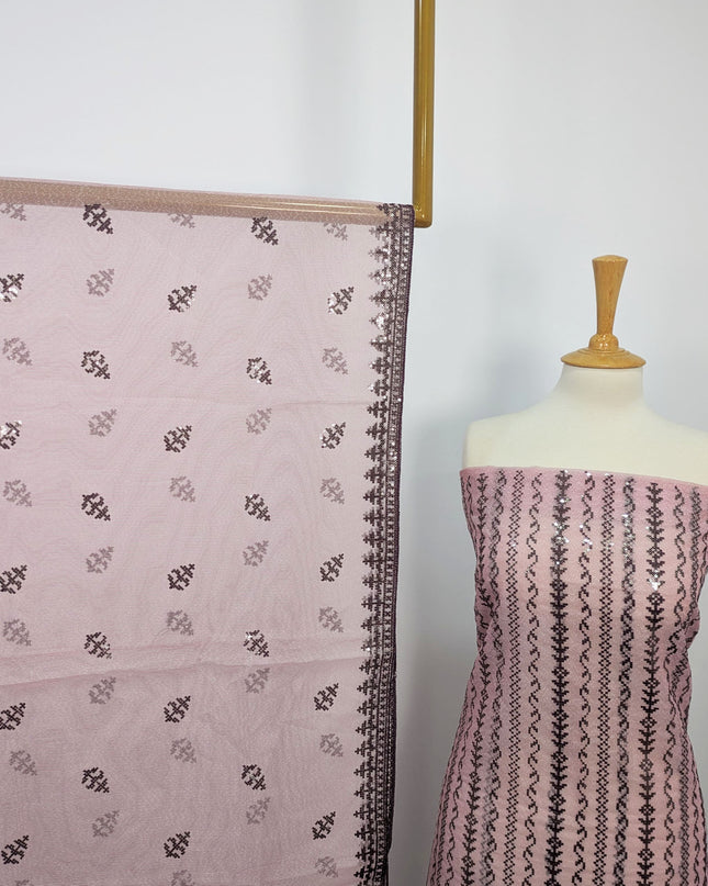 Fancy Embroidered Khaadi Net Full Jaal Unstitched