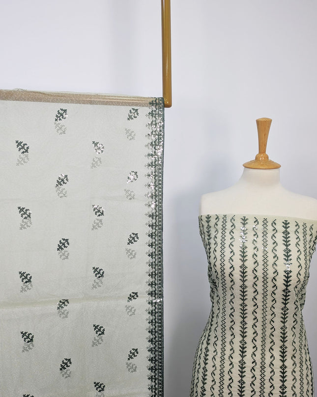 Fancy Embroidered Khaadi Net Ful Jaal Unstitched
