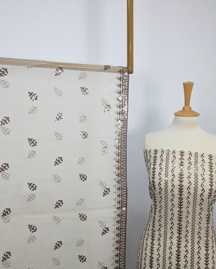 Fancy Embroidered Khaadi Net Full jaal  Unstitched