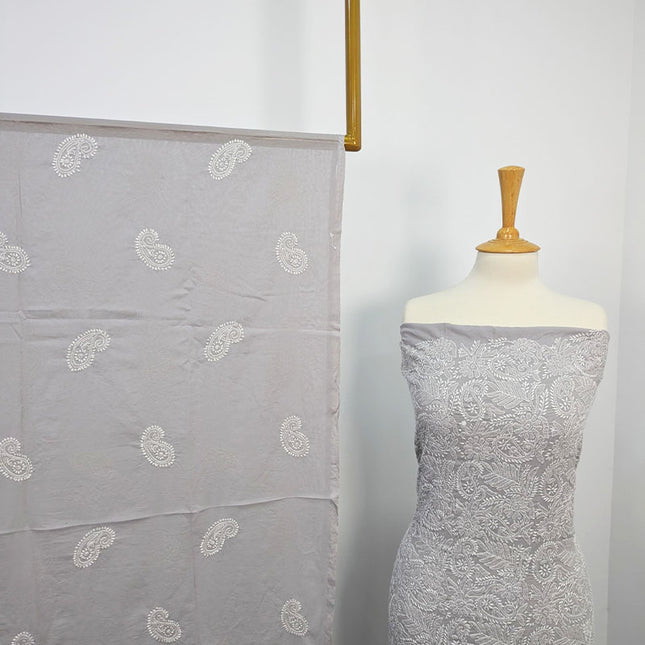 Handmade Embroidered Lawn With Chikankari/Shadow Work 2 Piece Unstitched