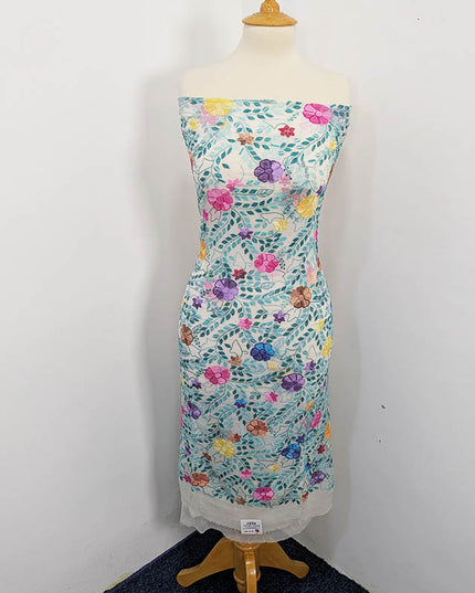 Handmade Pure China Crinkle Kacha Pakka Tanka Multi Color Work