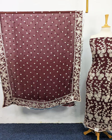 Handmade Full Jaal LCD Gotta Work Chiffon 2PC Unstitched