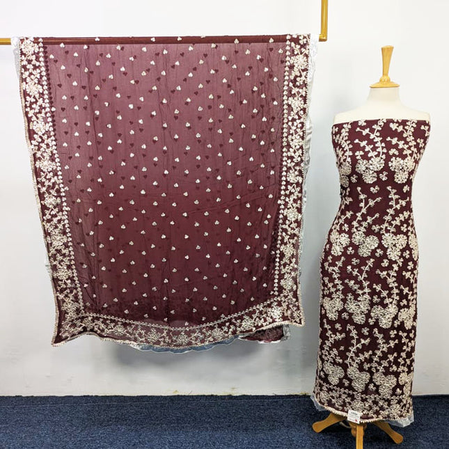 Handmade Full Jaal LCD Gotta Work Chiffon 2PC Unstitched