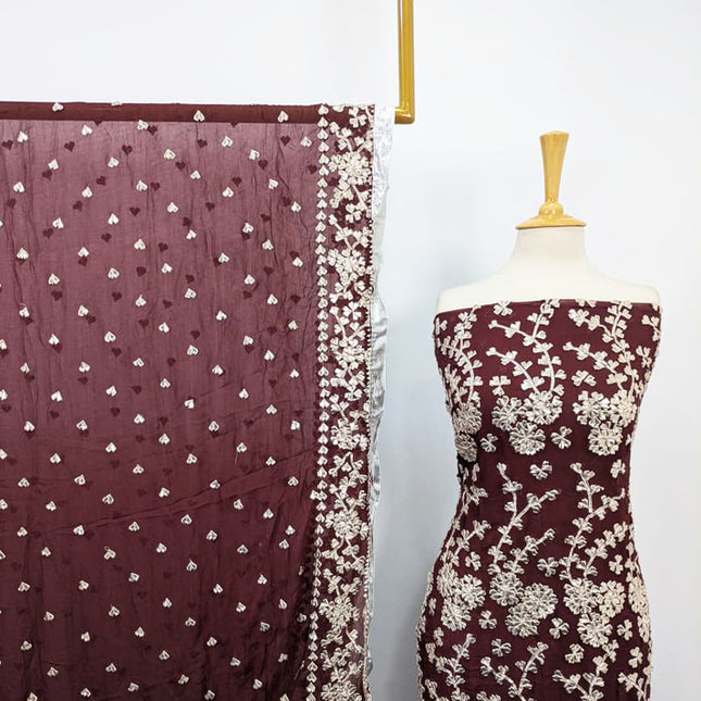 Handmade Full Jaal LCD Gotta Work Chiffon 2PC Unstitched