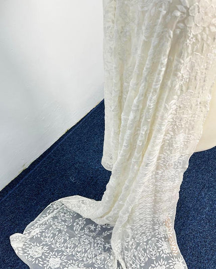 Handmade Pure China Crinkle Kacha Pakka Work Dupatta
