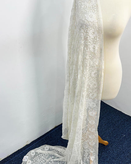 Handmade Pure China Crinkle Kacha Pakka Work Dupatta
