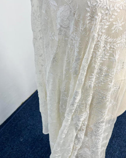 Handmade Pure China Crinkle Kacha Pakka Work Dupatta