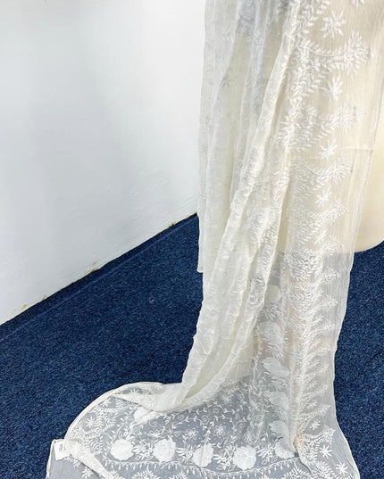 Handmade Pure China Crinkle Kacha Pakka Work Dupatta