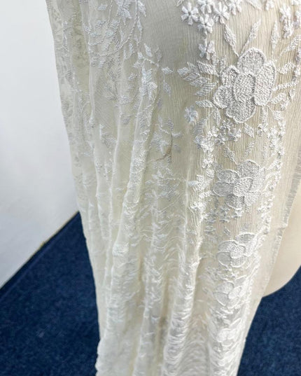 Handmade Pure China Crinkle Kacha Pakka Work Dupatta