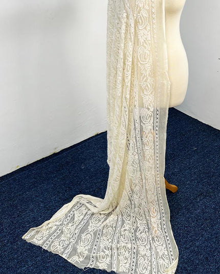 Handmade Pure China Crinkle Tarkashi + Shadow Work Dupatta