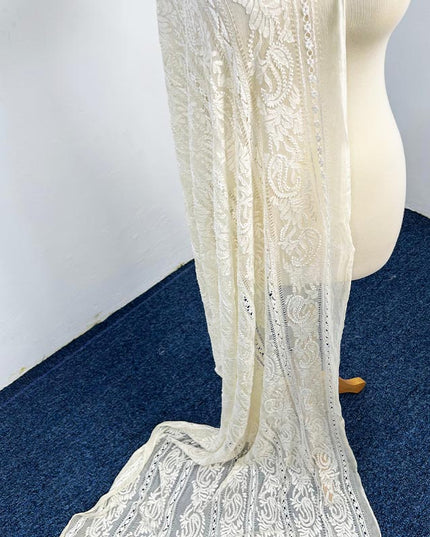 Handmade Pure China Crinkle Tarkashi + Shadow Work Dupatta