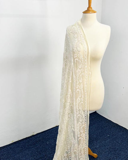 Handmade Pure China Crinkle Tarkashi + Shadow Work Dupatta