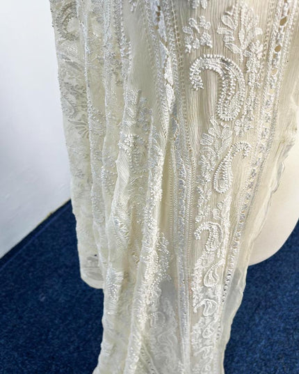 Handmade Pure China Crinkle Tarkashi + Shadow Work Dupatta