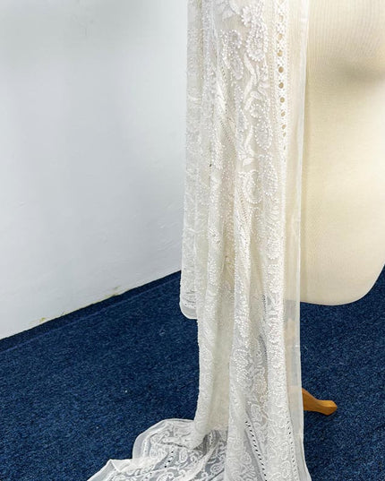 Handmade Pure China Crinkle Tarkashi + Shadow Work Dupatta