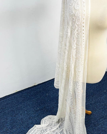 Handmade Pure China Crinkle Tarkashi + Shadow Work Dupatta