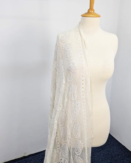 Handmade Pure China Crinkle Tarkashi + Shadow Work Dupatta