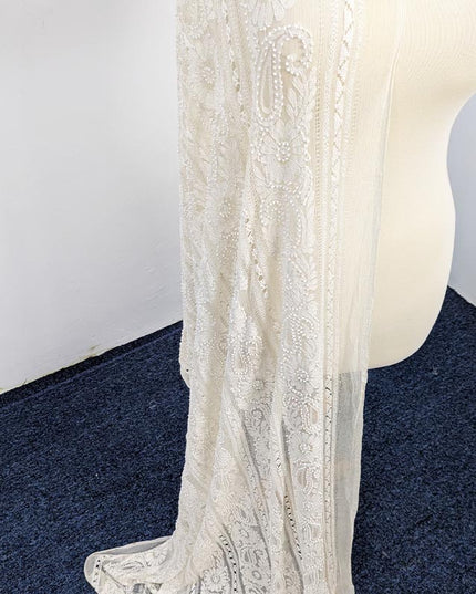 Handmade Pure China Crinkle Tarkashi + Shadow Work Dupatta