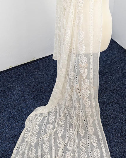 Handmade Pure China Crinkle Tarkashi + Shadow Work Dupatta