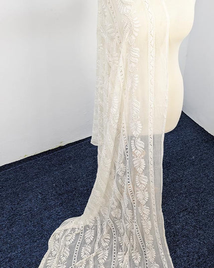 Handmade Pure China Crinkle Tarkashi + Shadow Work Dupatta