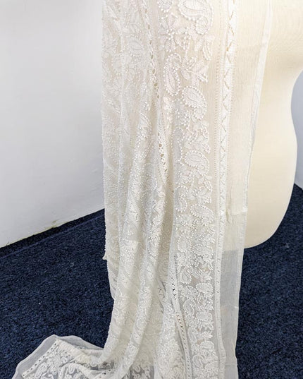 Handmade Pure China Crinkle Tarkashi + Shadow Work Dupatta