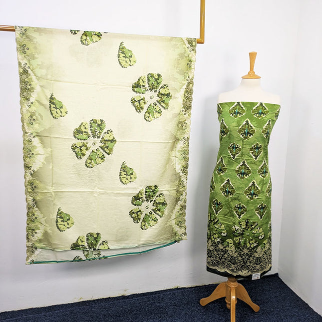 Fancy Digital Printed Lawn With Chikankari Work