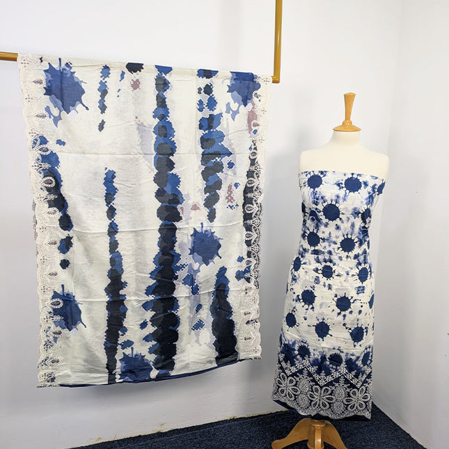 Fancy Digital Printed Lawn With Chikankari Work