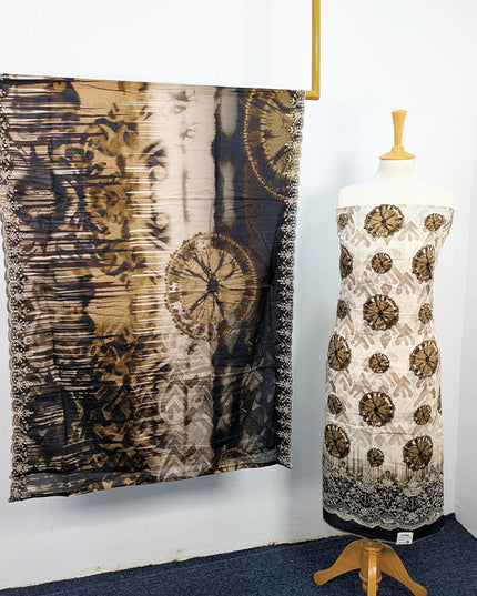 Fancy Digital Printed Lawn With Chikankari Work