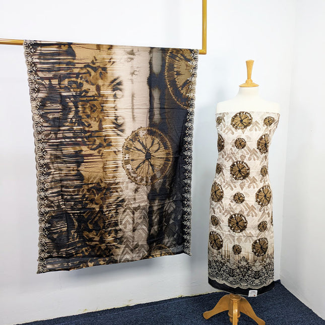 Fancy Digital Printed Lawn With Chikankari Work