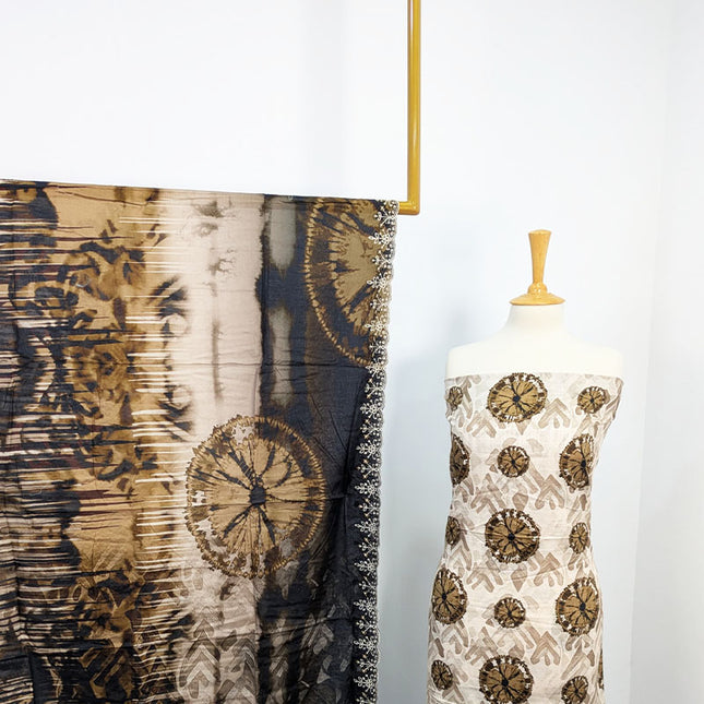 Fancy Digital Printed Lawn With Chikankari Work