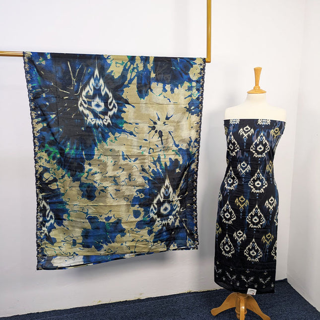 Fancy Digital Printed Lawn With Chikankari Work