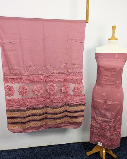 Embroidered Lawn With Laser Cutwork Chikankari