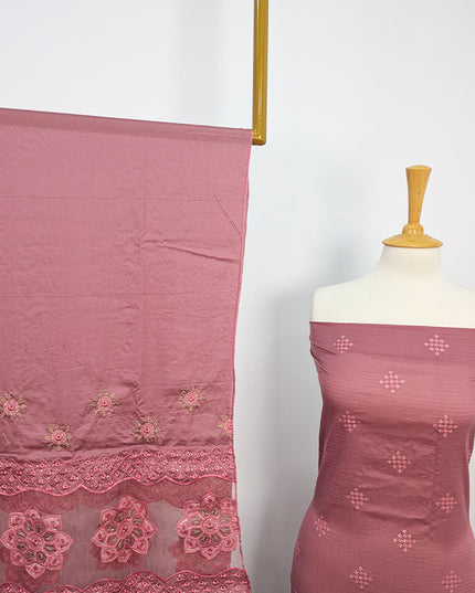 Embroidered Lawn With Laser Cutwork Chikankari
