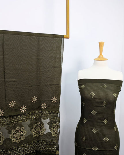 Embroidered Lawn With Laser Cutwork Chikankari
