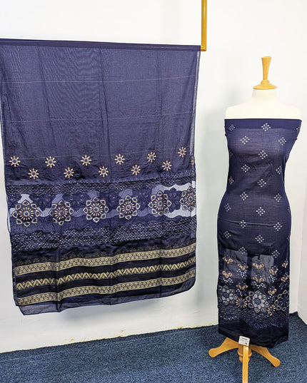 Embroidered Lawn With Laser Cutwork Chikankari