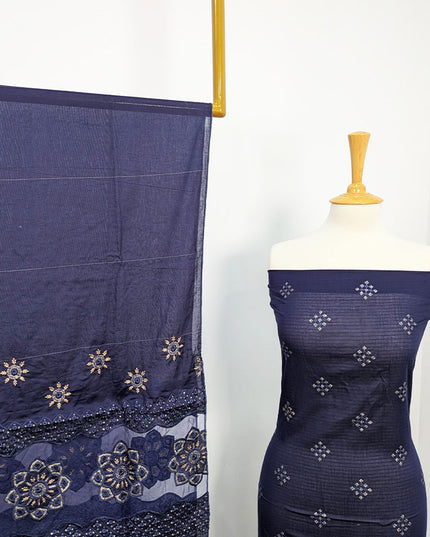 Embroidered Lawn With Laser Cutwork Chikankari