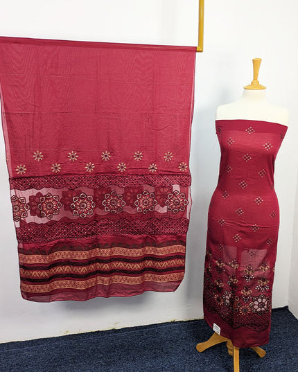 Embroidered Lawn With Laser Cutwork Chikankari