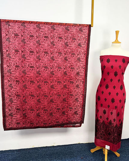 Fancy Embroidered Lawn With Khaadi Net Dupatta
