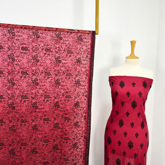 Fancy Embroidered Lawn With Khaadi Net Dupatta