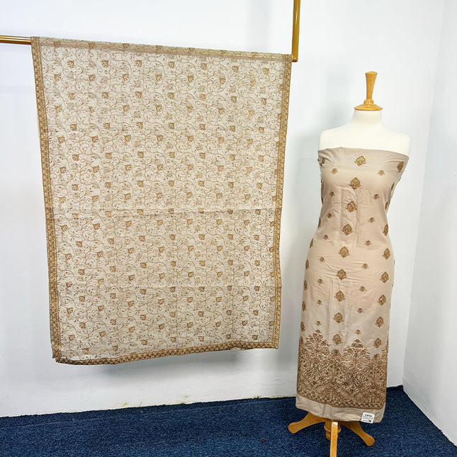 Embroidered Lawn With Khaadi Net Dupatta
