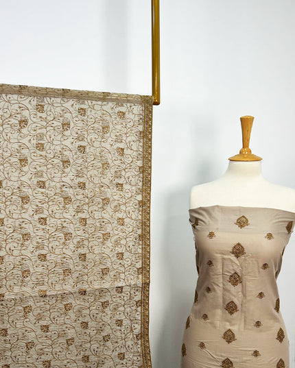 Embroidered Lawn With Khaadi Net Dupatta