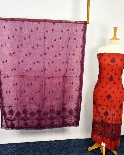 Embroidered Lawn With Khaadi Net Dupatta