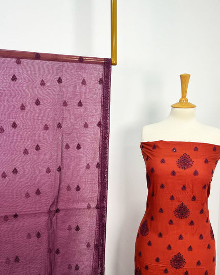 Embroidered Lawn With Khaadi Net Dupatta