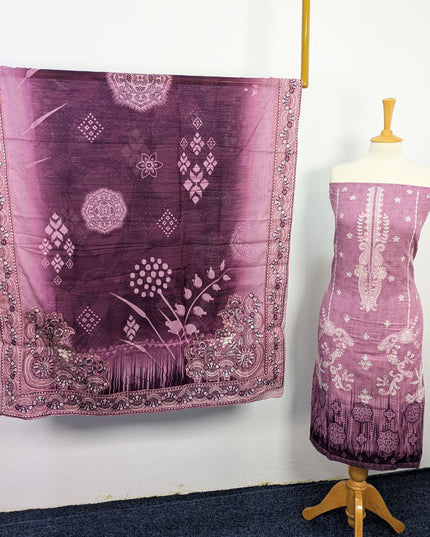 Fancy Embroidered + Printed Lawn