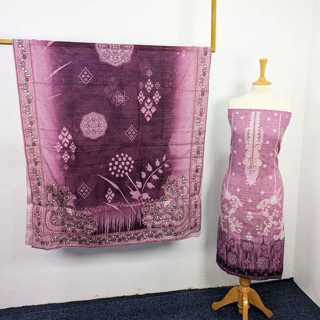 Fancy Embroidered + Printed Lawn