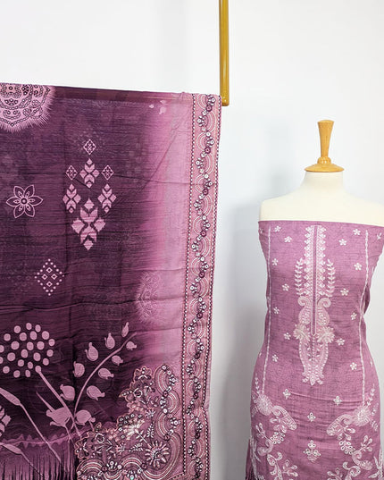 Fancy Embroidered + Printed Lawn