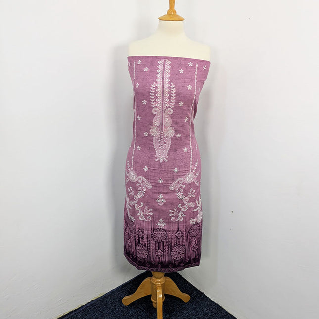 Fancy Embroidered + Printed Lawn