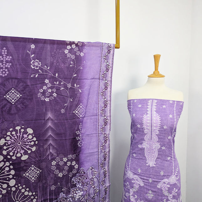 Fancy Embroidered + Printed Lawn