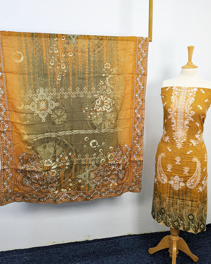 Fancy Embroidered + Printed Lawn